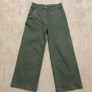 Everlane green wide leg crop pant size 4